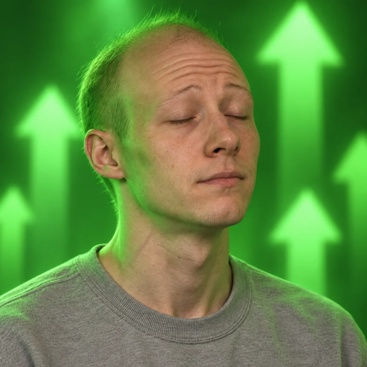 Wojak calmly enjoying a green day